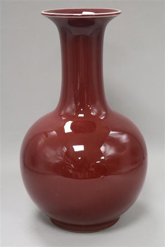 A Chinese sang-de-boeuf bottle vase height 34cm